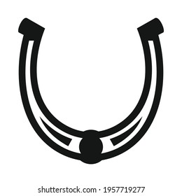 Vector tattoo horseshoe black simple icon isolated