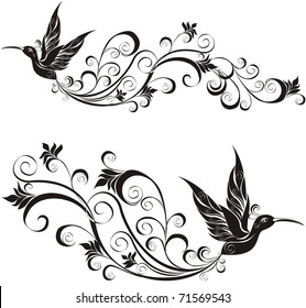 Vector tattoo hummingbird