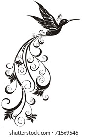 Vector tattoo hummingbird