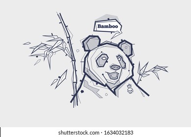 vector tattoo illustration with panda
