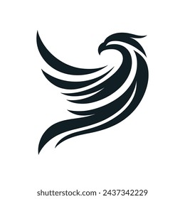 Vector Tattoo Illustration Simple Silhouette Falcon Symbol Logo Icon