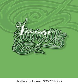 Vector tattoo lettering Lorem. Calligraphy Gothic inscription.
