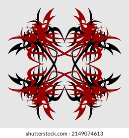 vector tattoo mandala maori grunge art fantasy sharp spooky color combination