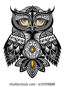 Vector Tattoo Owl 