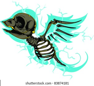 Vector Tattoo Skull Bird