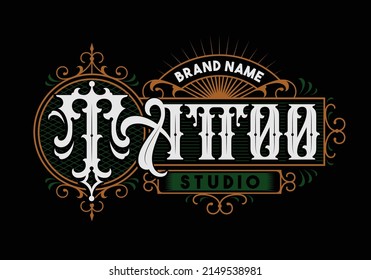 vector tattoo studio logo template (text is on a separate layer)