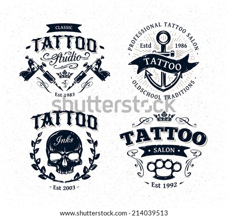 vector tattoo studio logo templates on stock vector royalty free