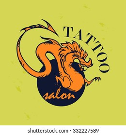 Vector tattoo symbol. Tattoo salon logo template. Print and tattoo design. 