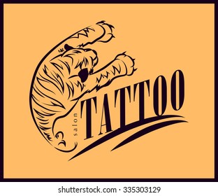 Vector tattoo symbol. Tattoo salon logo template. Print and tattoo design. 