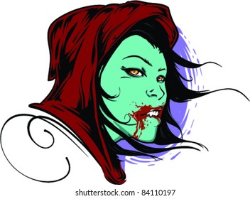 Vector Tattoo Vampire Girl