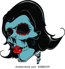 Vector Tattoo Zombie Girl