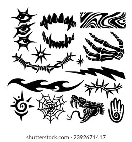 vector tattoos with icons in various shapes which are very cool for the cool and trendy kids