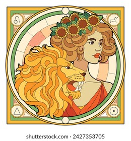Vector Taurus Astrological Zodiac Signs Illustration Isolated