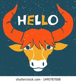 Vector taurus (bull) zodiac sign original design. Can be used for poster, greeting card, birthday party, invitation. Vector illustration