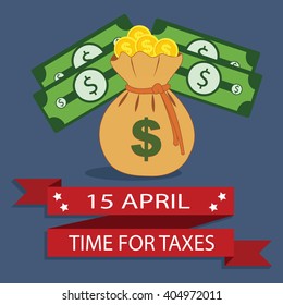 Vector tax day design, vector illustration