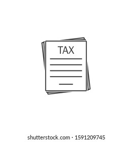  Vector tax form icon on white isolated background.