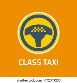Vector of taxi badges, logos and labels on colorful background. vector illustration