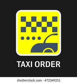 Vector of taxi badges, logos and labels on colorful background. vector illustration