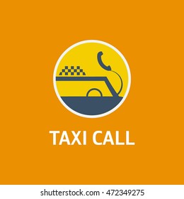 Vector of taxi badges, logos and labels on colorful background. vector illustration