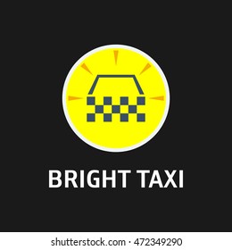Vector of taxi badges, logos and labels on colorful background. vector illustration