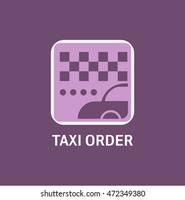 Vector of taxi badges, logos and labels on colorful background. vector illustration
