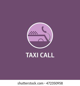 Vector of taxi badges, logos and labels on colorful background. vector illustration
