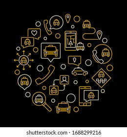 Vector Taxi concept outline round creative illustration