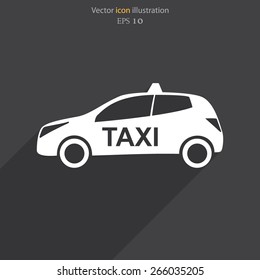 Vector taxi flat icon illustration.