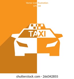 Vector taxi flat icon illustration.