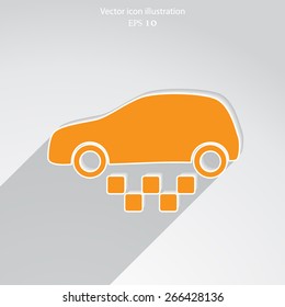 Vector taxi flat icon illustration.