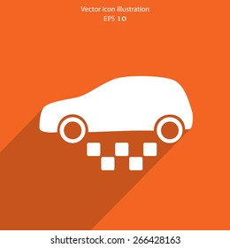 Vector taxi flat icon illustration.