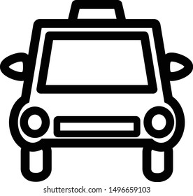 Vector taxi icon with outline style
