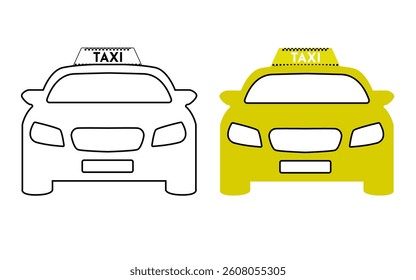 Vector taxi icon set car
Vector taxi car on white background set eps
