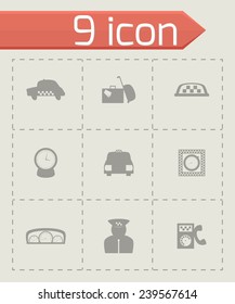 Vector taxi icon set on grey background