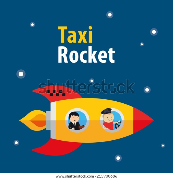 vector taxi rocket\
illustration