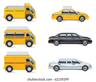 Vector taxi and transportation service icon set. part 3