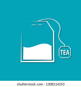 Vector tea bag icon. Food icon