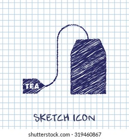 Vector tea bag icon. Food icon. Eps10