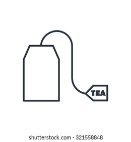 Vector tea bag outline icon. Food symbol 