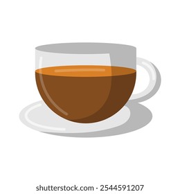 Vektor Teetasse, Tasse Tee Clip Art, Tee oder Kaffeebecher Clip Art, Kaffeetasse flache Illustration Design einzeln auf weißem Hintergrund