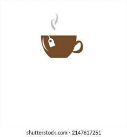 vector tea cup or hot drinks logo or illustration