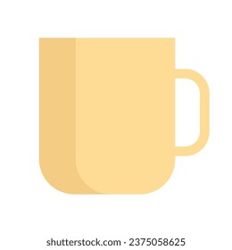 Vector tea cup icon in cartoon style on a white background.