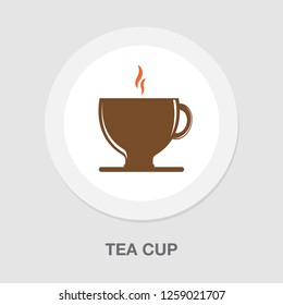 Vector Tea Cup Illustration. Hot Drink Icon, Cafe Or Tea Sign And Symbol