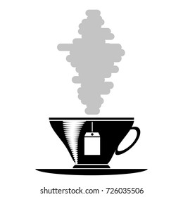 Vector Tea Cup Silhouette Isolated on White Background