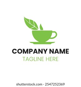 vector Tea logos on a green background
