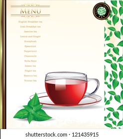 Vector tea menu