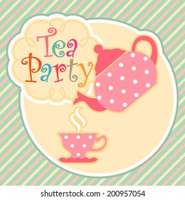 Vector tea party card design