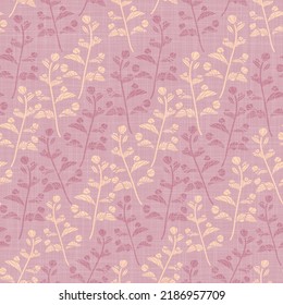 Las ramas de las plantas rosadas del té vectorial dejan la textura de tela sin costura del fondo del patrón. Patrón de tela elegante, para textiles, prendas de vestir y más