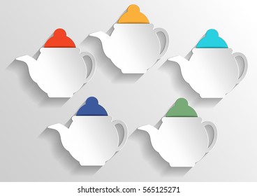 Vector  tea pot design element. Infographic banners Templates for Business
