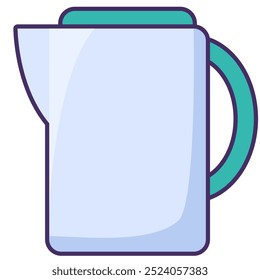 Vector tetera en un estilo de contorno. Contenedor de bebidas para picnics, banquetes, instituciones públicas y establecimientos de catering